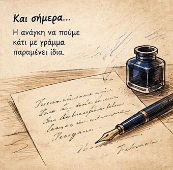 Και σήμερα: χειρόγραφο γράμμα, πένα και μελανοδοχείο — η ανάγκη να πούμε κάτι με γράμμα παραμένει ίδια